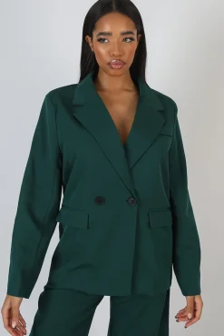Public Desire Dad Blazer Forest Green | Women Outerwear & Jackets