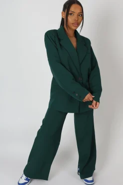 Public Desire Dad Trousers Forest Green | Women Tailoring