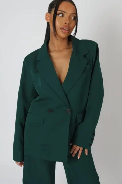 Public Desire Dad Trousers Forest Green | Women Tailoring