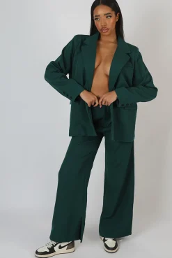 Public Desire Dad Trousers Forest Green | Women Tailoring