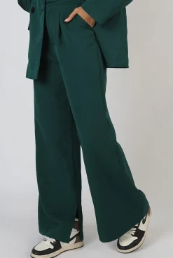 Public Desire Dad Trousers Forest Green | Women Tailoring