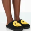 Public Desire Daze Printed Smiley Face Slippers | Women Slippers