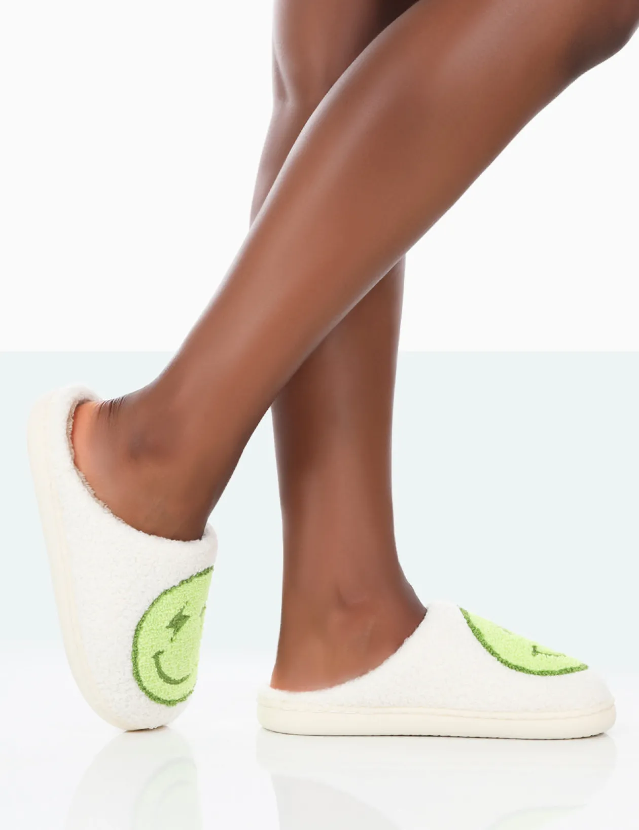 Public Desire Daze Printed Smiley Face Slippers | Women Slippers