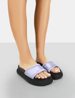 Public Desire Demi Satin Slider Sandals | Women Chunky Sandals