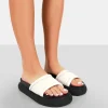Public Desire Demi Wide Fit Pu Slider Sandals | Women Chunky Sandals