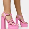 Public Desire Denver Baby Woven Double Platform Sandal Heels | Women Platform Heels