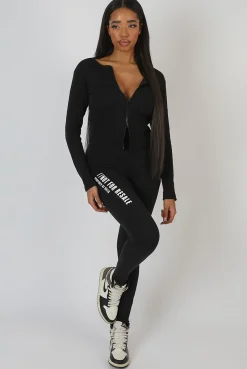 Public Desire Double Ended Zip Rib Top | Women Tops