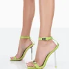 Public Desire Dream Big Pu Strappy Square Toe Stiletto Heels | Women Square Toe Heels