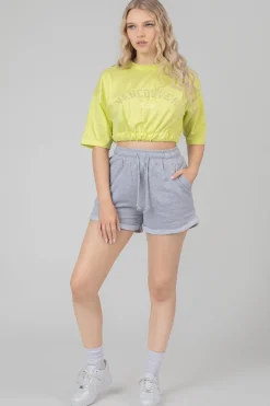 Public Desire Elasticated Hem Tonal Embroidered T-Shirt | Women Tops