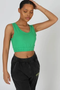 Public Desire Elasticated Waist Sweat Scoop Neck Crop Top | Women Tops