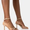 Public Desire Erin Nylon Barely There Square Toe Mid Heels | Women Square Toe Heels