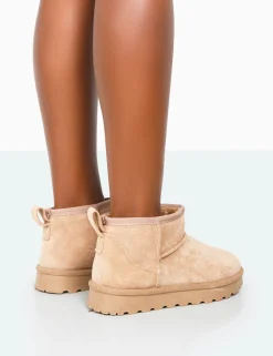Public Desire Flurry Faux Suede Ultra Mini Ankle Boots | Women Ultra Mini Boots