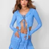 Public Desire Frill Detail Tie Front Cardigan Top Baby | Women Tops