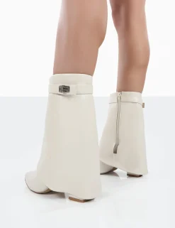 Public Desire Fyre Wide Fit Pointed Toe Block Heeled Ankle Boots | Women Wide Fit Ankle Boots