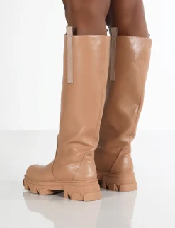 Public Desire Genius Knee High Chunky Sole Boots | Women Chunky Boots