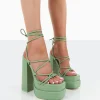 Public Desire Glow Girl Pu Lace Up Platform High Heels | Women Platform Heels