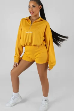 Public Desire Half Zip Pullover Gathered Kaiia Sport Crop Top | Women Tops