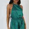 Public Desire Halterneck Satin Playsuit | Women Jumpsuits & Playsuits