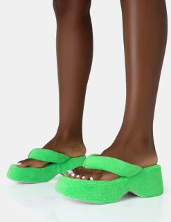 Public Desire Havana Towelling Flip Flop Chunky Platform Sandals | Women Chunky Sandals