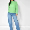 Public Desire High Neck Constrast Stitch Ribbed Knitted Oversized Jumper | Women Knitwear