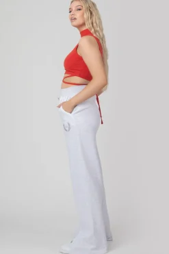 Public Desire High Neck Strappy Waist Crop Top | Women Tops