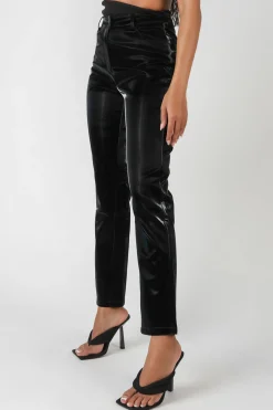 Public Desire High Shine Vinyl Straight Leg Trousers | Women Trousers
