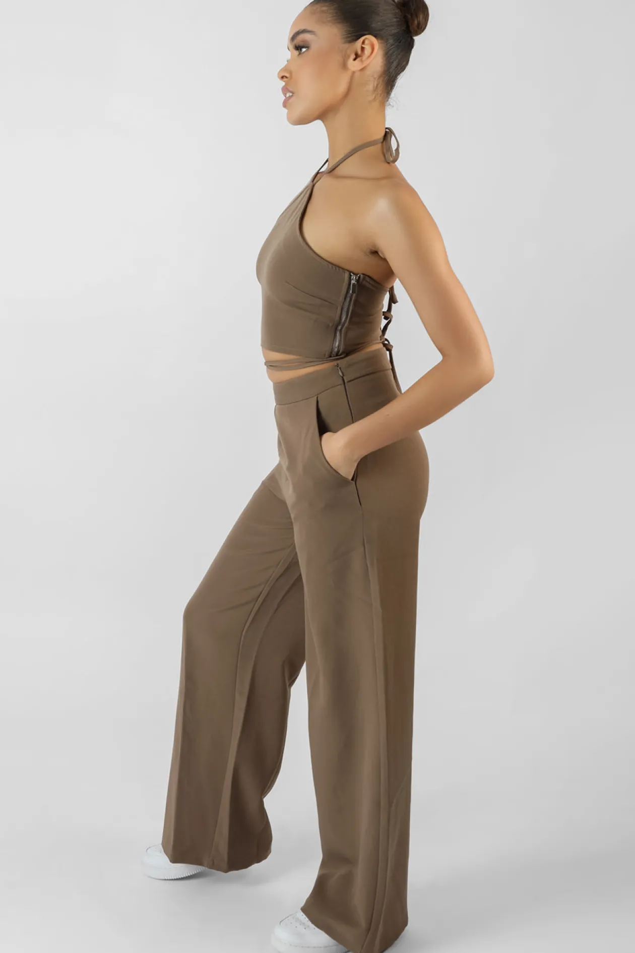 Public Desire High Waist Wide Leg Trouser | Women Tailoring