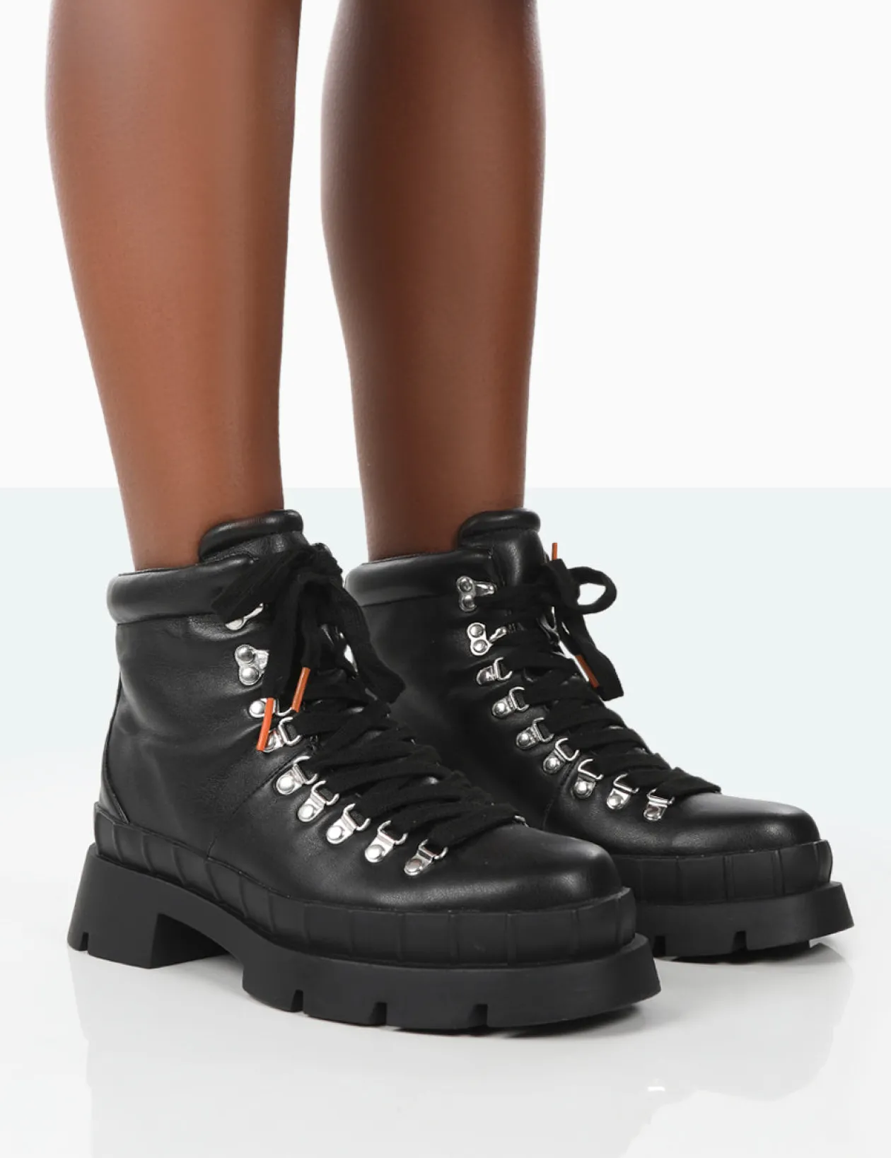 Public Desire Hike There Pu Lace Up Chunky Sole Winter Boots | Women Chunky Boots
