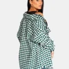 Public Desire Houndstooth Shacket Forest | Women Outerwear & Jackets