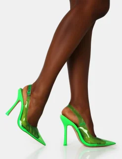 Public Desire Infinity Neon Perspex Pointed Toe Stiletto Court Heels | Women Court Heels