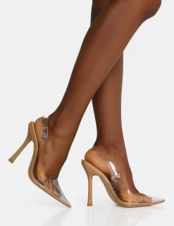 Public Desire Infinity Perspex Pointed Toe Stiletto Court Heels | Women Court Heels