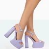 Public Desire Jesse Croc Platform Block High Heels | Women Platform Heels
