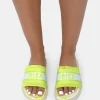 Public Desire Jet Set Embroidered Ibiza Print Slider Sandals | Women Sliders