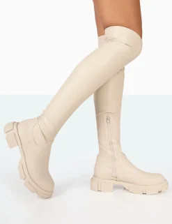 Public Desire Junya Pu Over The Knee Chunky Sole Boots | Women Over The Knee Boots