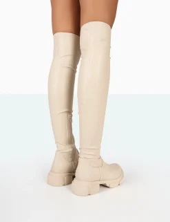 Public Desire Junya Pu Over The Knee Chunky Sole Boots | Women Over The Knee Boots