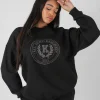 Public Desire Kaiia Oversized Tonal Embroidered Sweatshirt | Women Sweatshirt & Hoodies