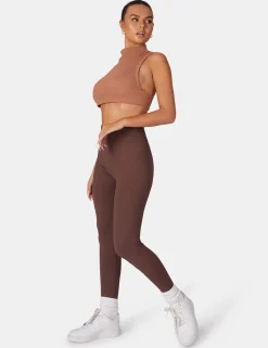 Public Desire Kaiia Premium Rib Seamless Leggings Chocolate | Women Jogger & Leggings