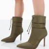Public Desire Kenza X Reset Nylon Stiletto Padded Heeled Ankle Boots | Women Heeled Boots