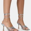 Public Desire Keri Metallic Pu Strappy Lace Up Mid Heels | Women Mid Heels