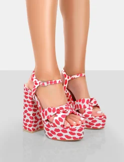 Public Desire Kiss Multi Lip Platform Sandal High Heels | Women Platform Heels