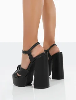 Public Desire Kiss Pu Platform Sandal High Heels | Women Platform Heels