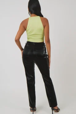 Public Desire Knitted High Neck Racer Crop Top | Women Knitwear