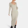Public Desire Knitted Off Shoulder Midi Dress Marl | Women Dresses
