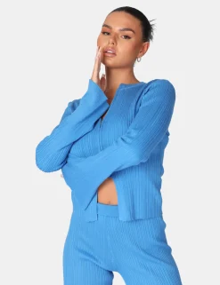 Public Desire Knitted Zip Front Top | Women Knitwear
