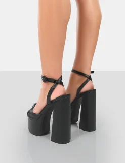Public Desire Knot On Pu Knotted Platform High Heeled Sandals | Women Platform Heels