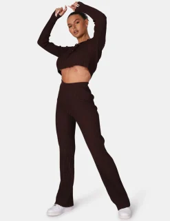 Public Desire Lace Up Ribbed Crop Top | Women Knitwear