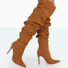 Public Desire Lariza Faux Suede Pointed Toe Stiletto Over The Knee Boots | Women Over The Knee Boots