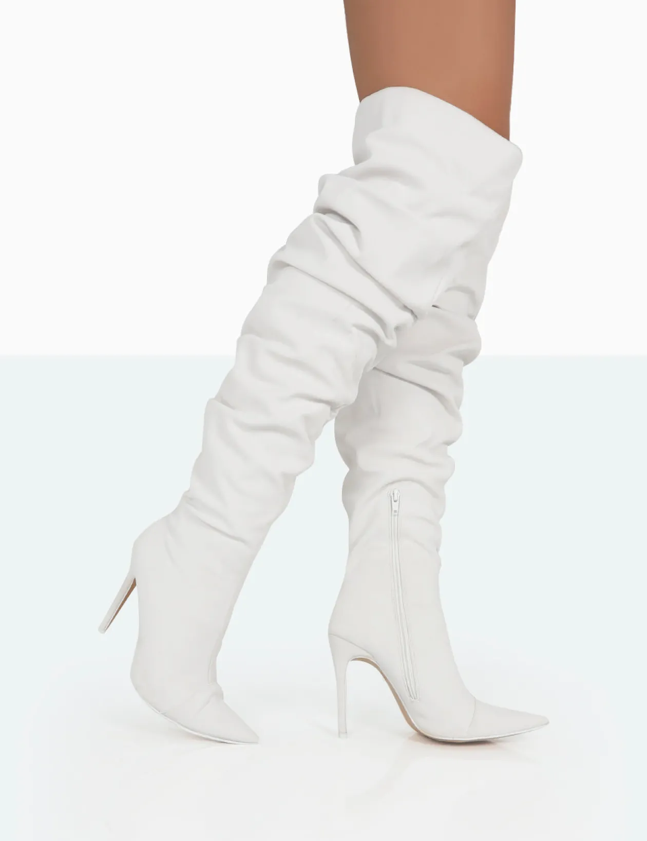 Public Desire Lariza Off Faux Suede Pointed Toe Stiletto Over The Knee Boots | Women Over The Knee Boots