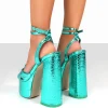 Public Desire Leo Edition Metallic Platform High Heels | Women Platform Heels