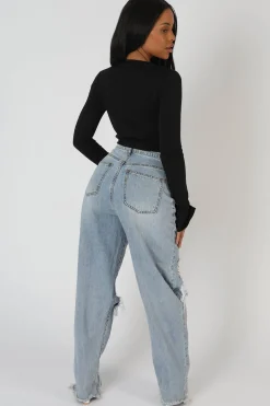 Public Desire Long Sleeve Button Detail Crop Top | Women Tops